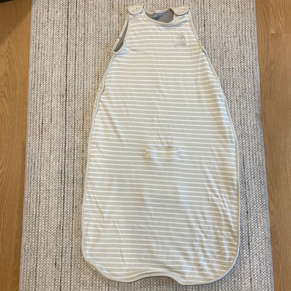 Woolino Toddler Sleep Sack (ages 2-4) in gray stripe